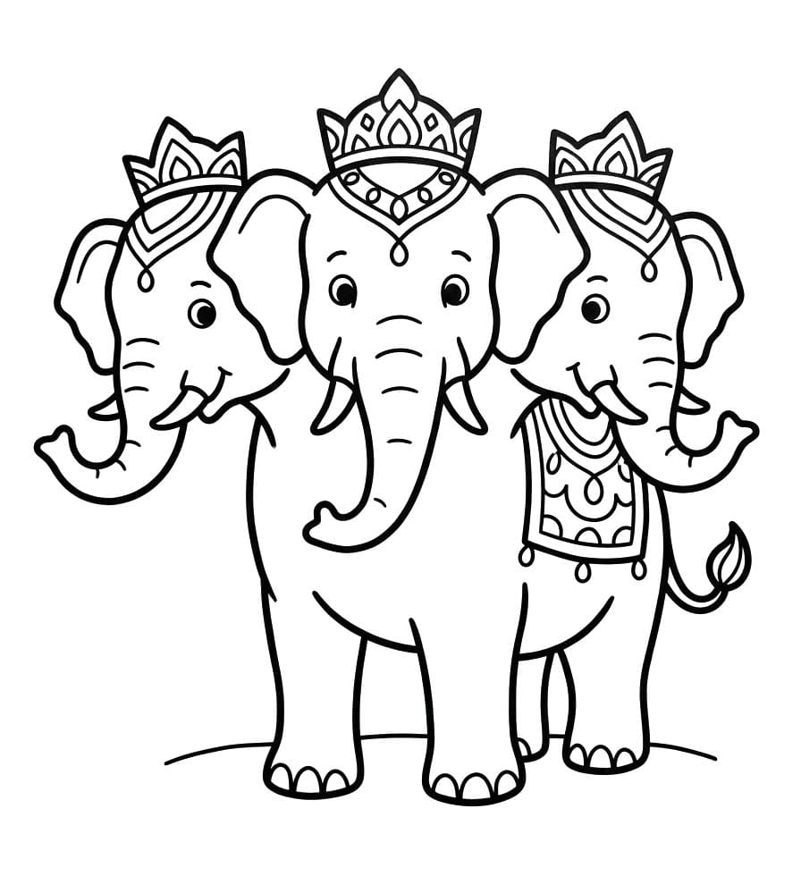 ระบายสี ช้างเอราวัณ เดินเล่น