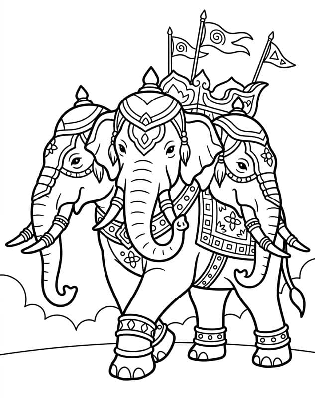 ระบายสี ช้างเอราวัณ ฟรี