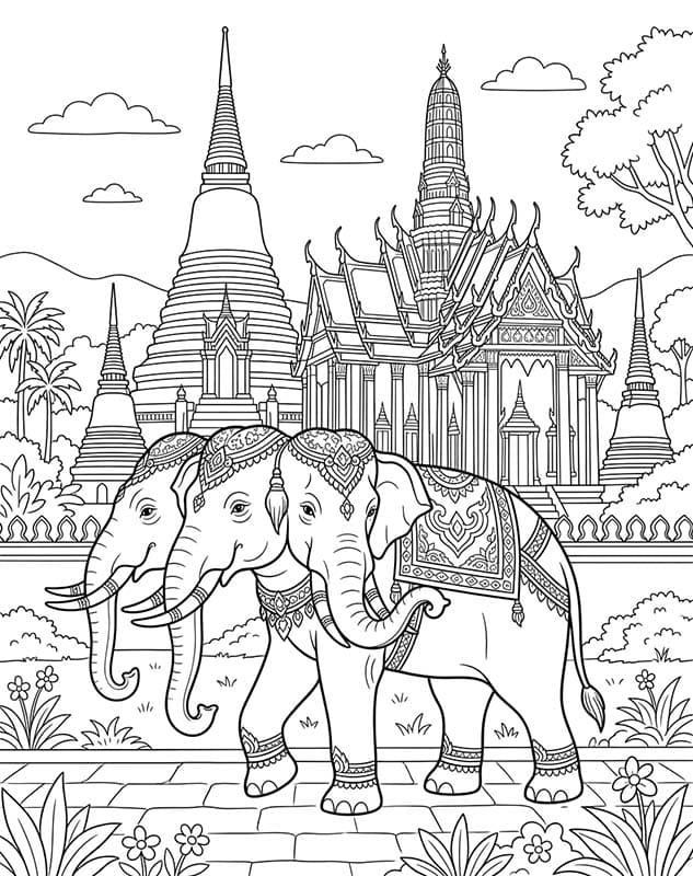 ระบายสี ช้างเอราวัณ การวาดภาพ