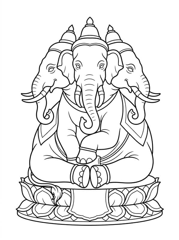ระบายสี ช้างเอราวัณ