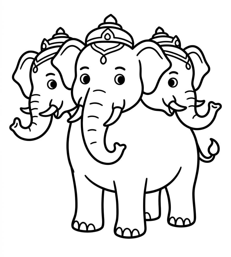 ระบายสี ช้างเอราวัณ สำหรับเด็ก