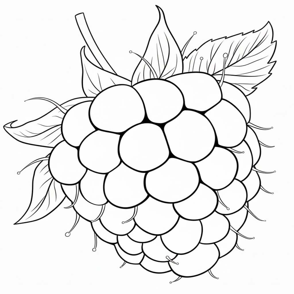 ระบายสี เรียบง่าย ราสเบอร์รี่ ภาพ