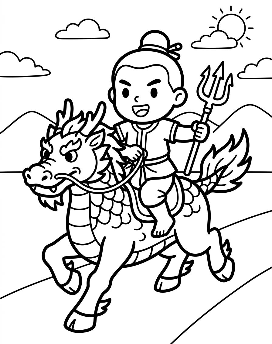 ระบายสี สุดสาคร ในชุดนักรบ