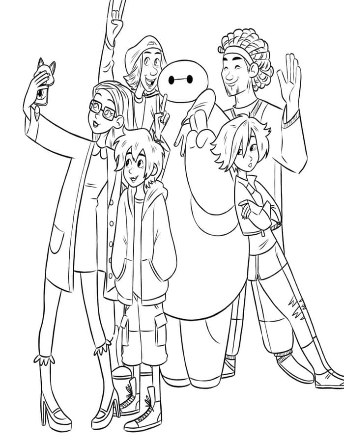 ระบายสี บิ๊กฮีโร่ 6 การ์ตูน