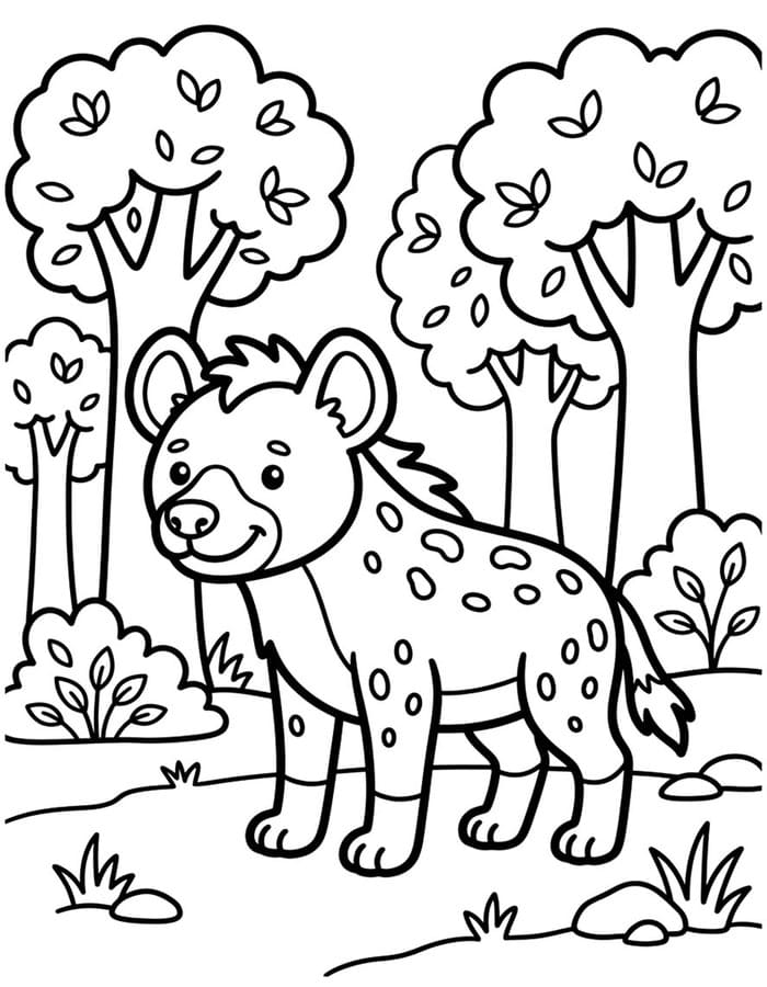 ระบายสี ไฮยีน่าในป่า
