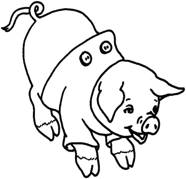 ระบายสี หมูกำลังยิ้ม