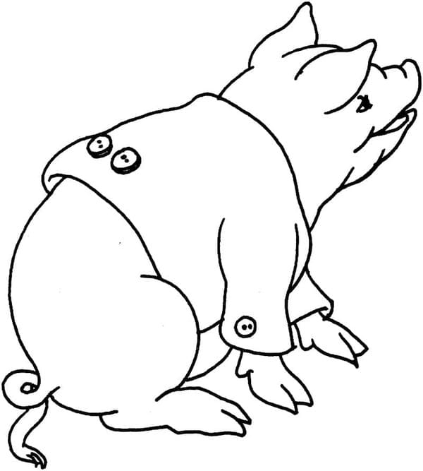 ระบายสี หมูนั่ง
