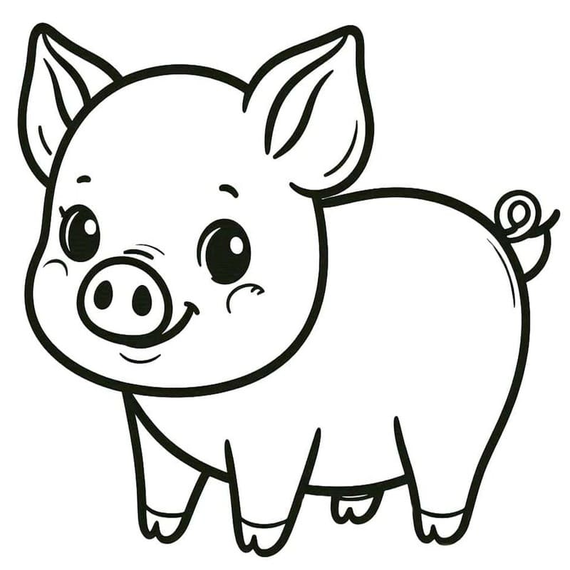 ระบายสี หมูยิ้มสดใส