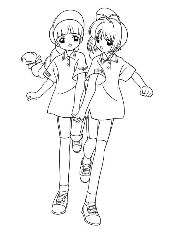 ระบายสี ซากุระกับโทโมโยเดินเล่น