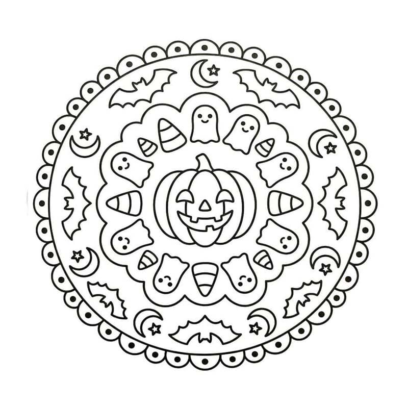 ระบายสี ฮาโลวีน มันดาลา การวาดภาพ