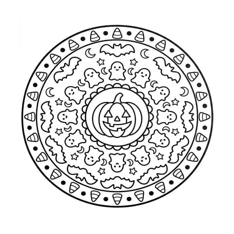 ระบายสี ฮาโลวีน มันดาลา ภาพ