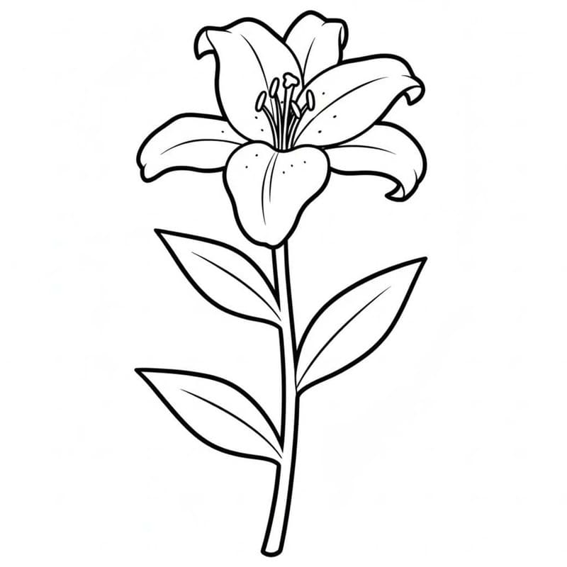 ระบายสี ลิลีภาพวาด