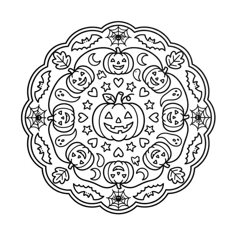 ระบายสี ภาพ ฮาโลวีน มันดาลา
