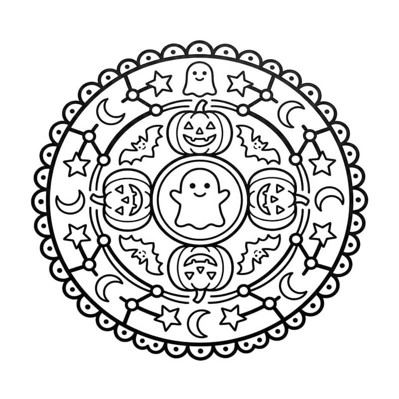 ระบายสี ฮาโลวีน มันดาลา
