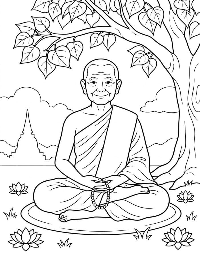 ระบายสี พระชายชรา