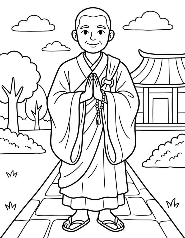 ระบายสี พระและพระวิหาร